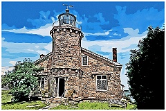 Stoington Harbor Lighthouse - Digital Painting